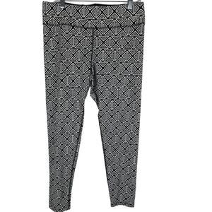Victoria Secret Pink Yoga Black White Aztec Print Athletic Leggings L